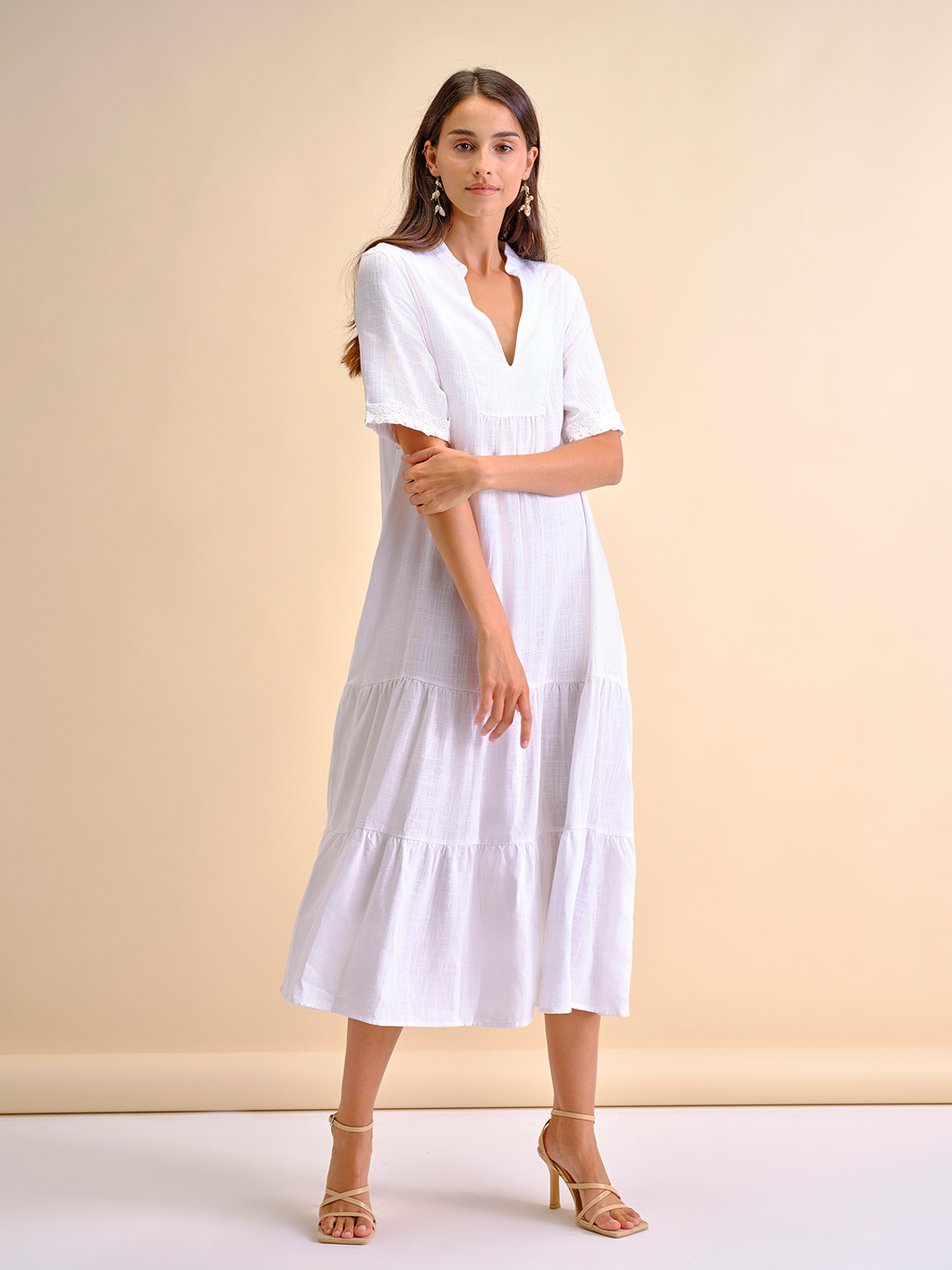 Vestido Linho Com Bordado | GUIMANOS
