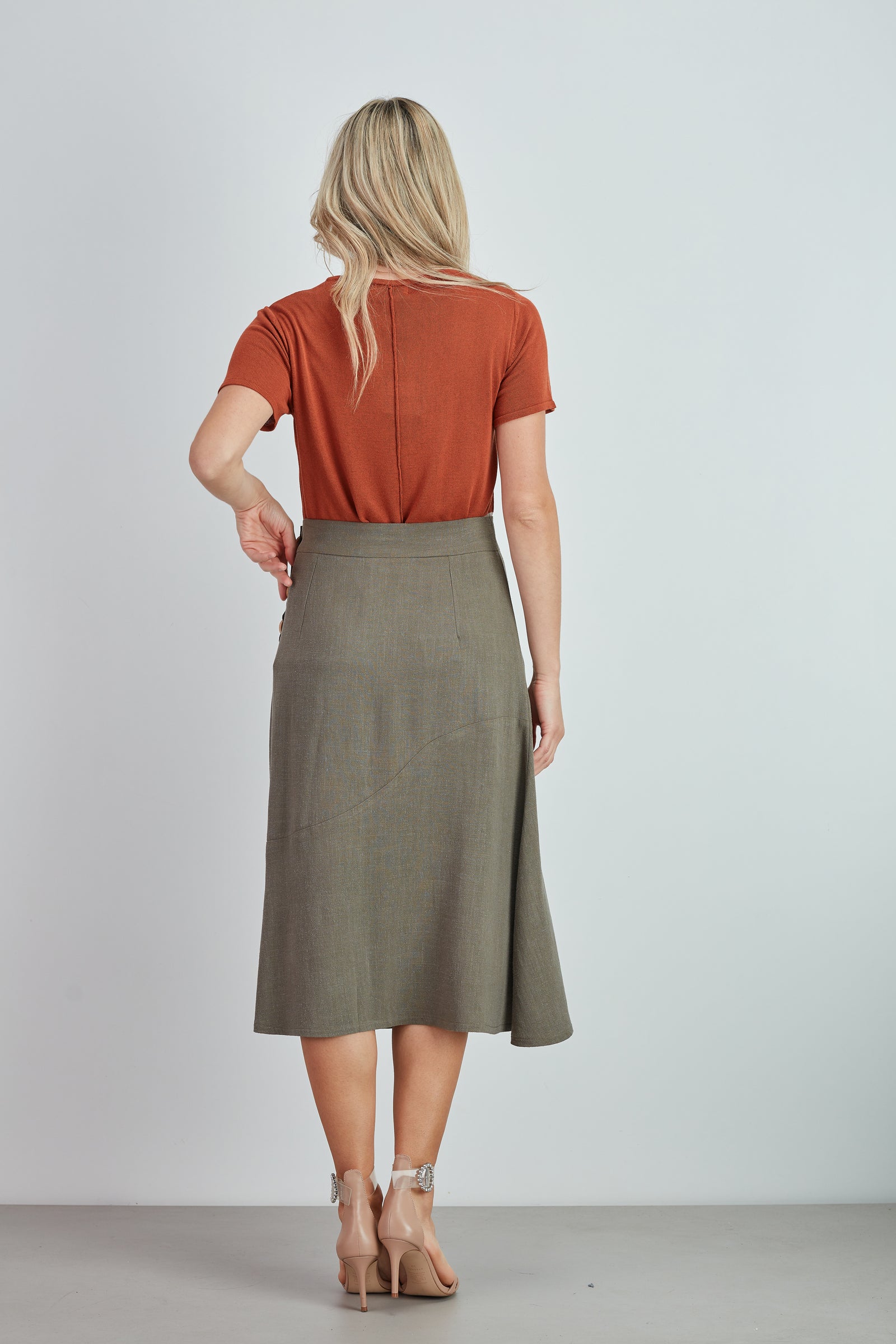 Saia Midi Botões Lado - guimanos-store