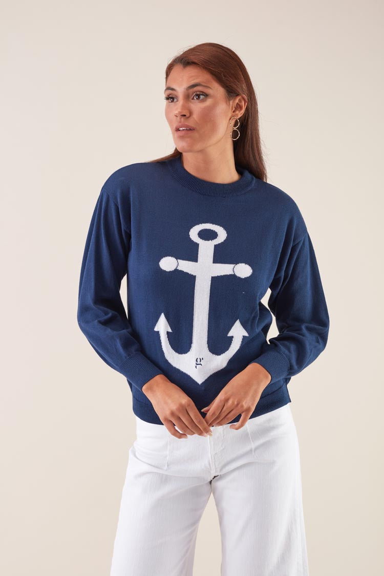 Camisola Decote Redondo Âncora | GUIMANOS