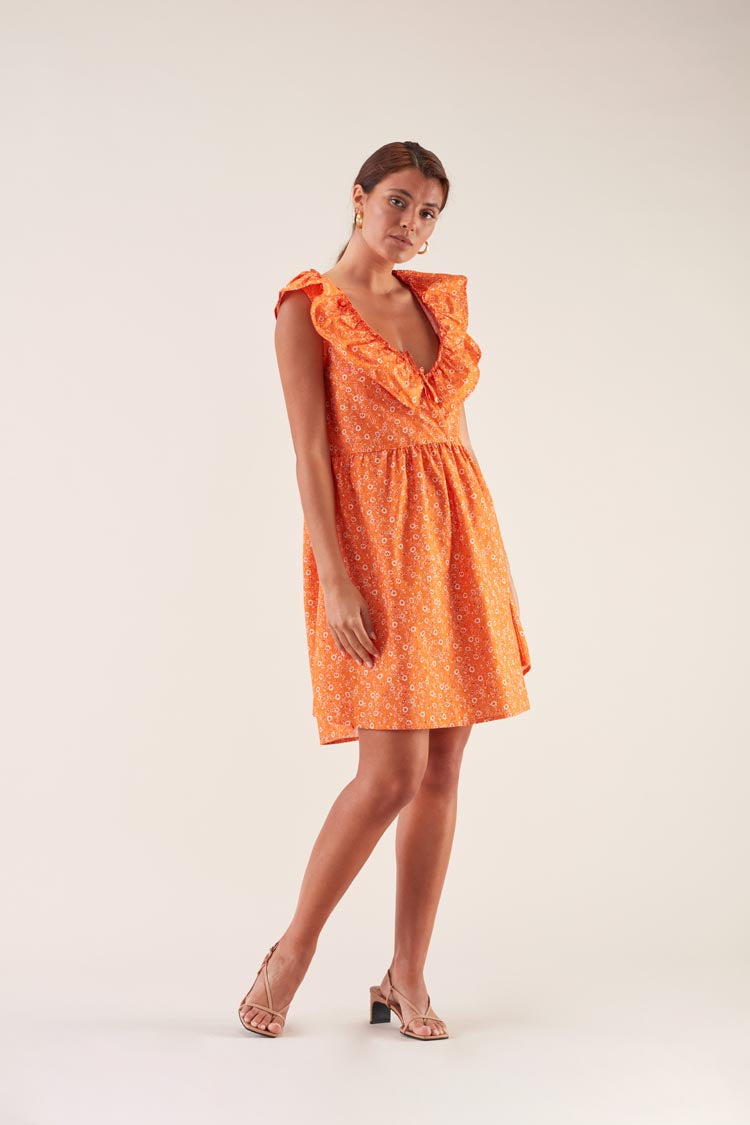 Vestido Estampado Laranja | GUIMANOS