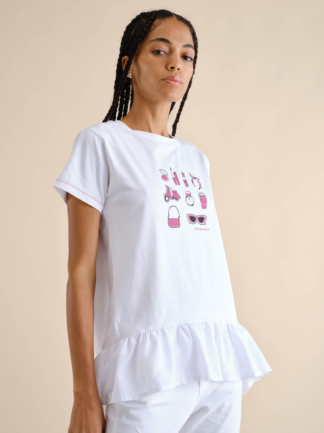 T-shirt Estampado Com Transferes | GUIMANOS