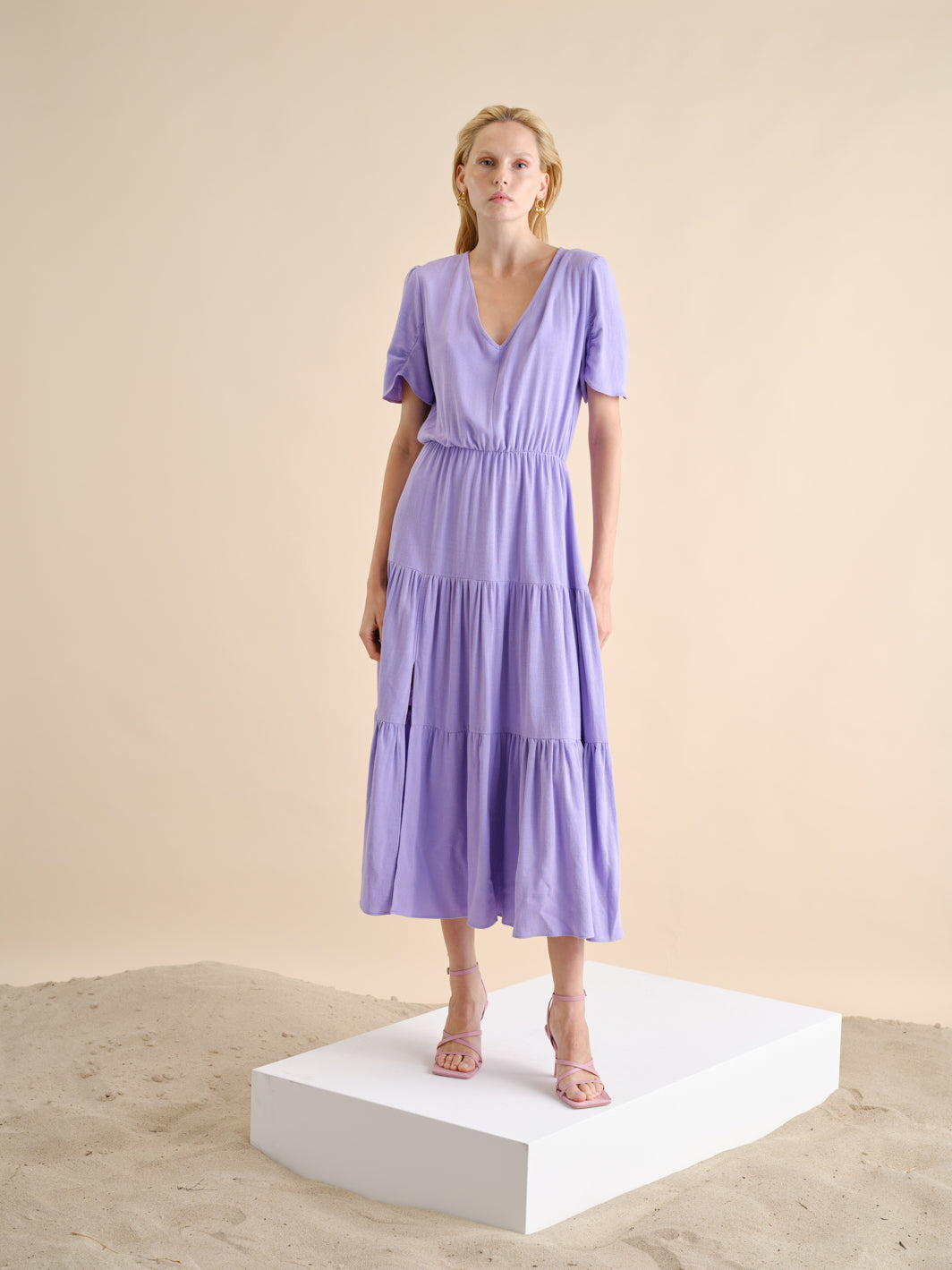 Vestido Midi Linho | GUIMANOS – vista 2