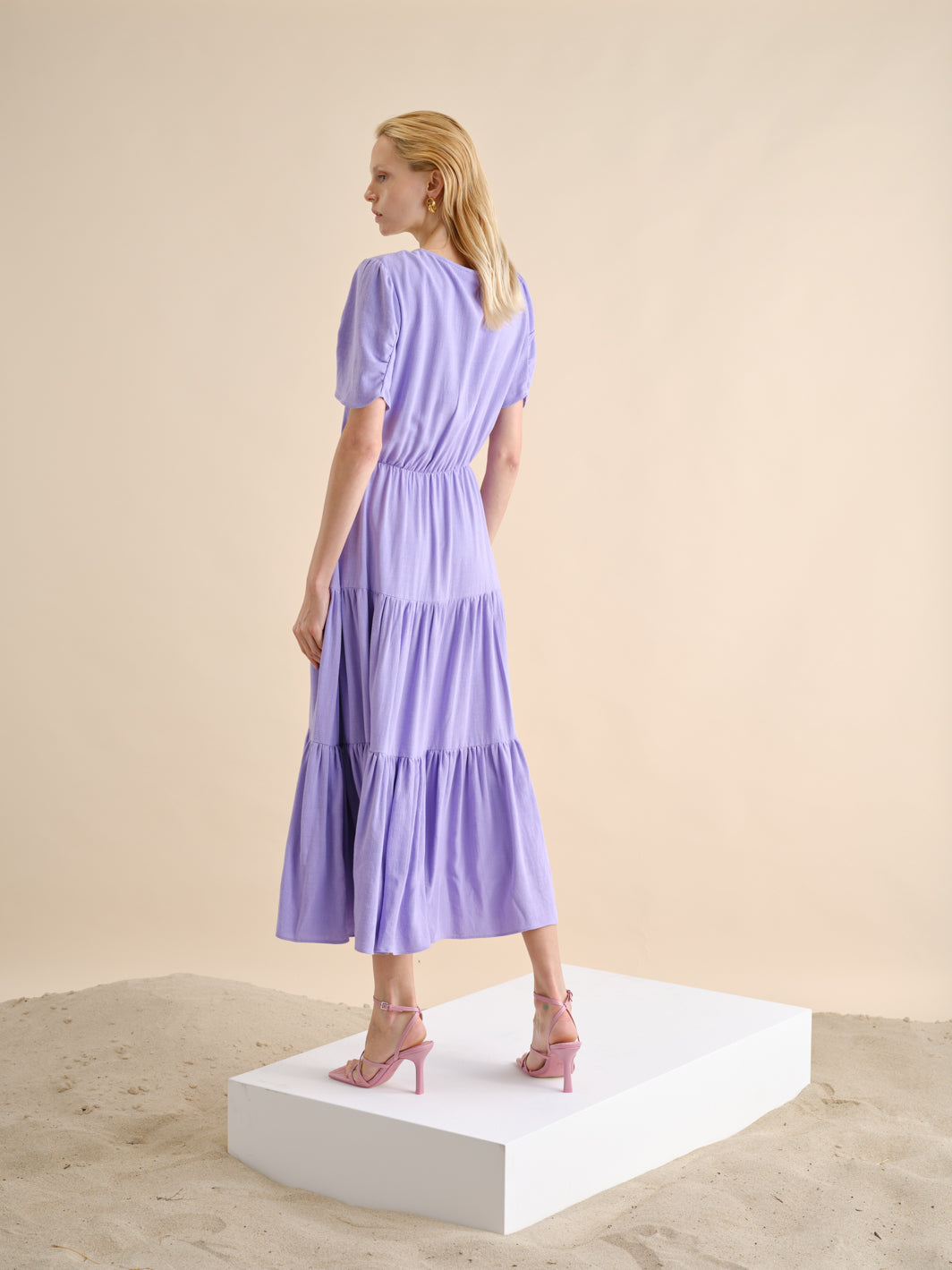 Vestido Midi Linho | GUIMANOS – vista 3