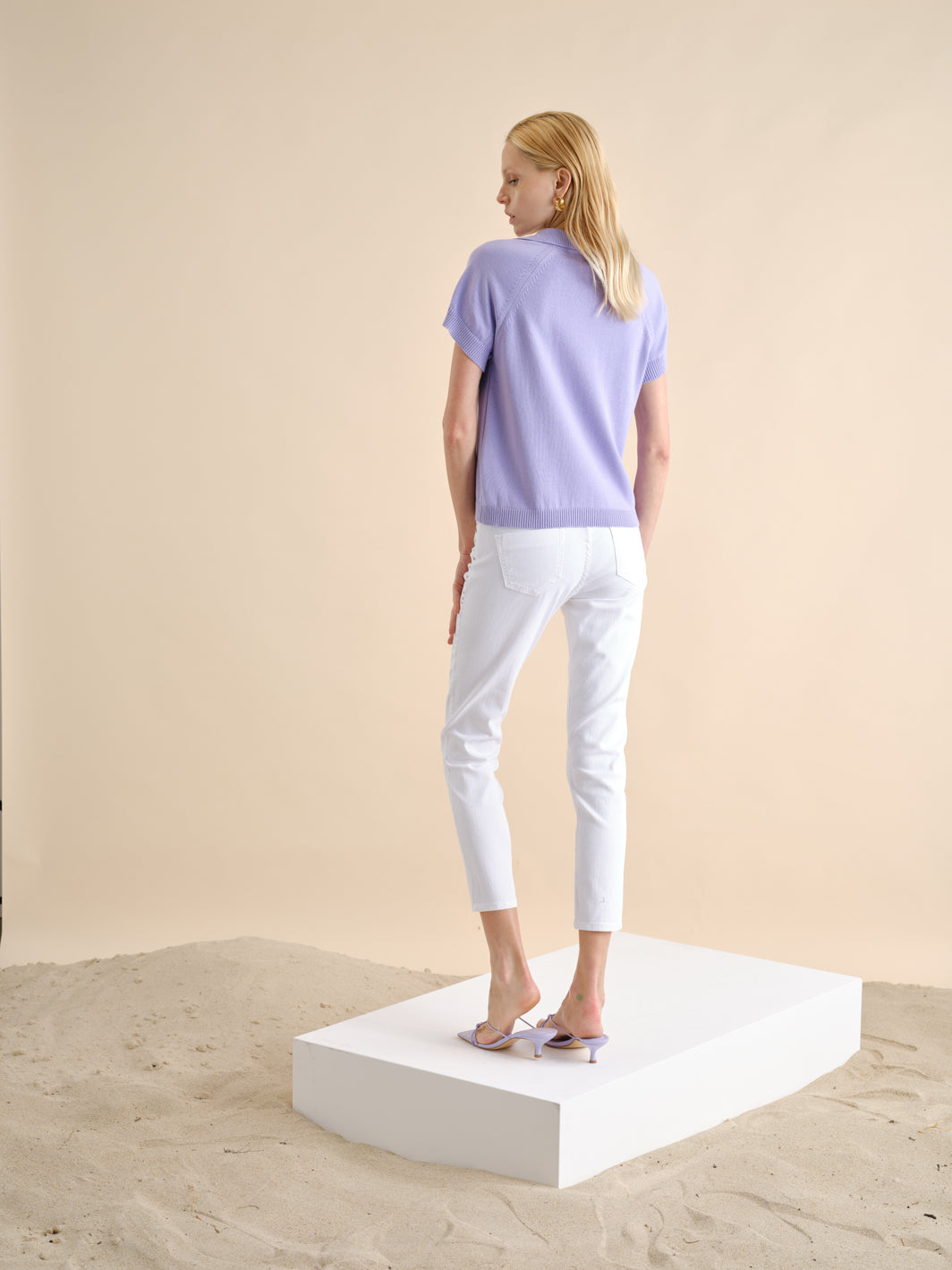Calças Brancas Slim Fit | GUIMANOS – vista 3