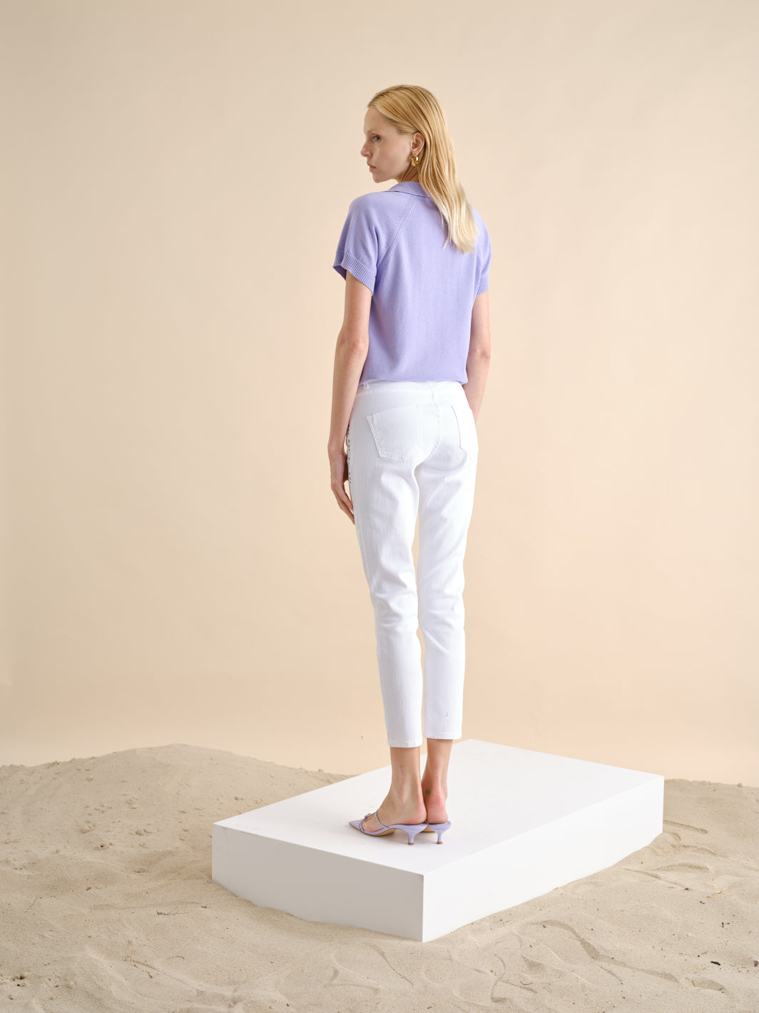 Calças Brancas Slim Fit | GUIMANOS – vista 2