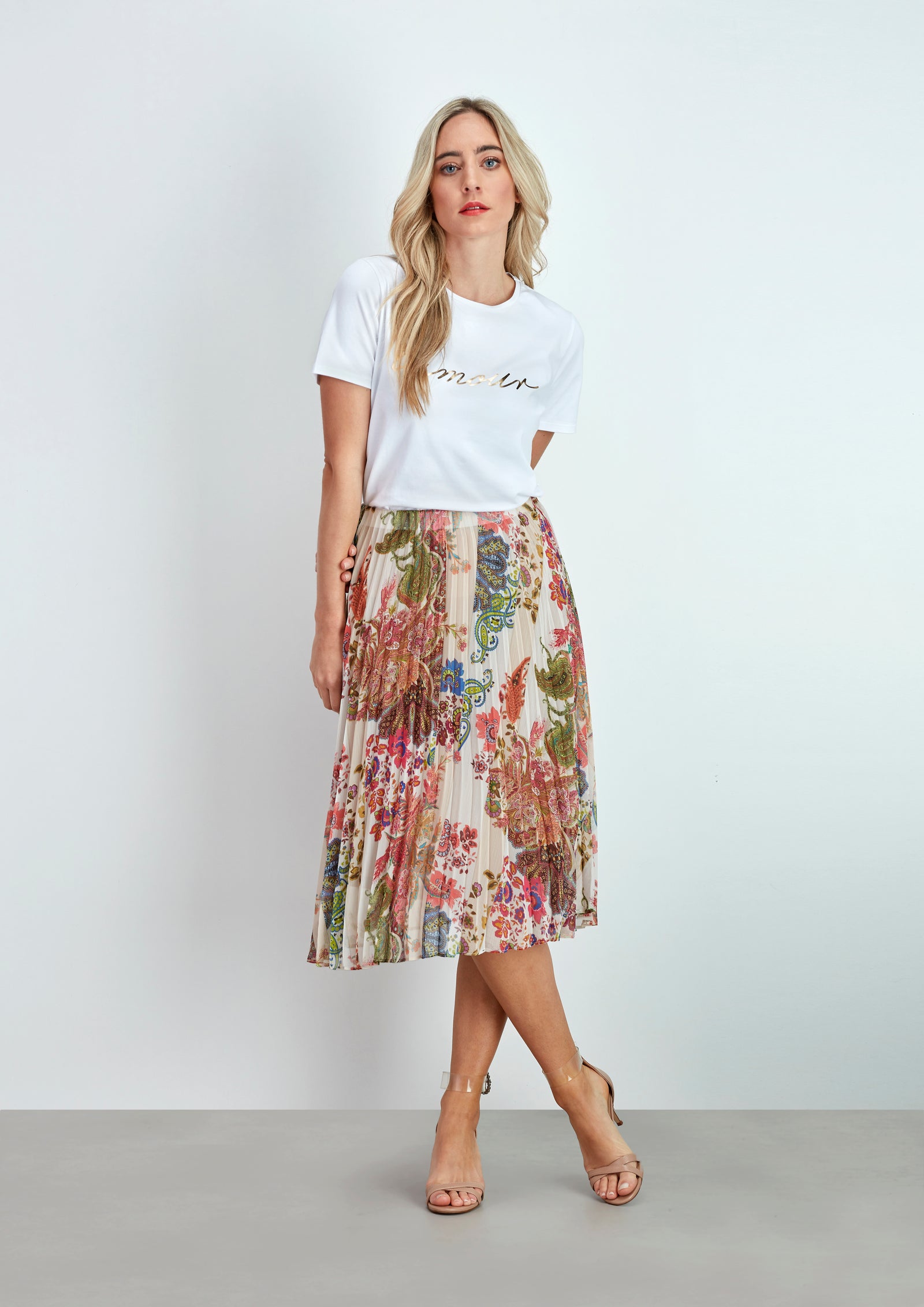 Saia Plissada Estampada - guimanos-store