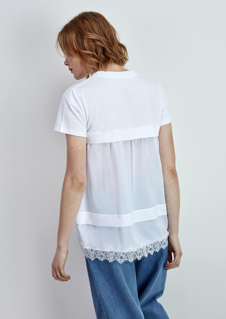 T-Shirt Com Tecido e Renda | GUIMANOS – vista 2