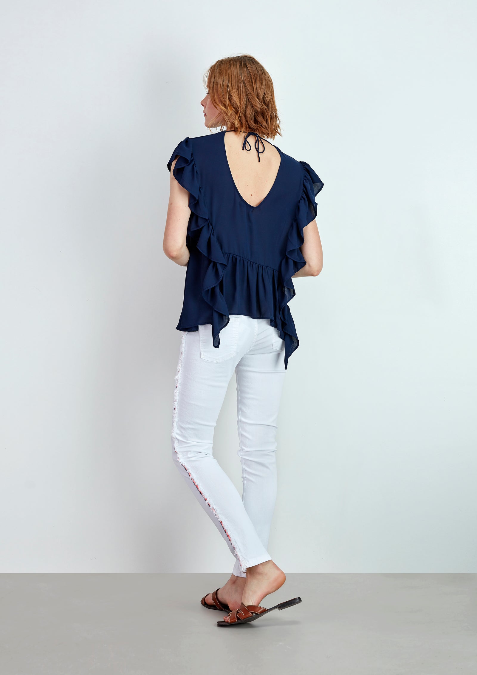 Blusa Lisa com Folhos - guimanos-store