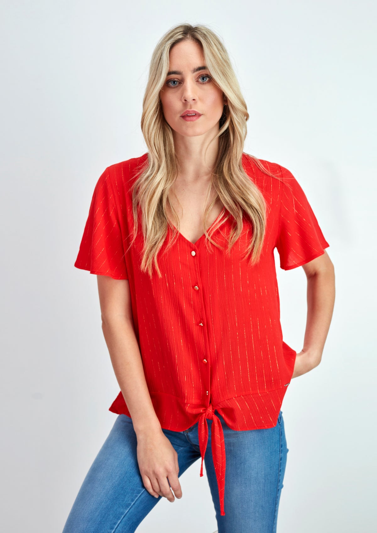 Blusa Com Nó Fio Lurex - guimanos-store