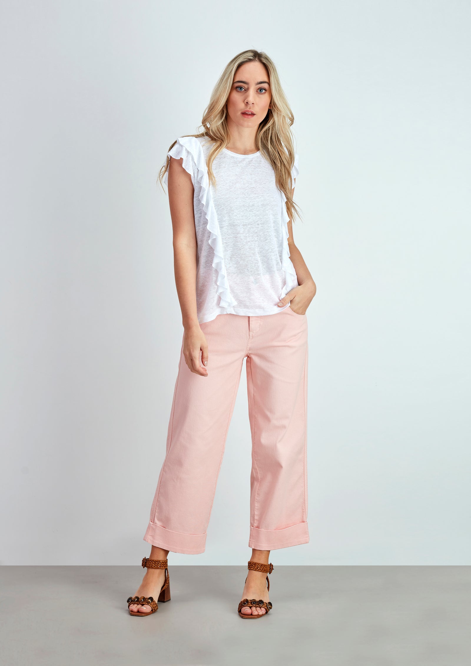 T-Shirt Folhos Linho - guimanos-store