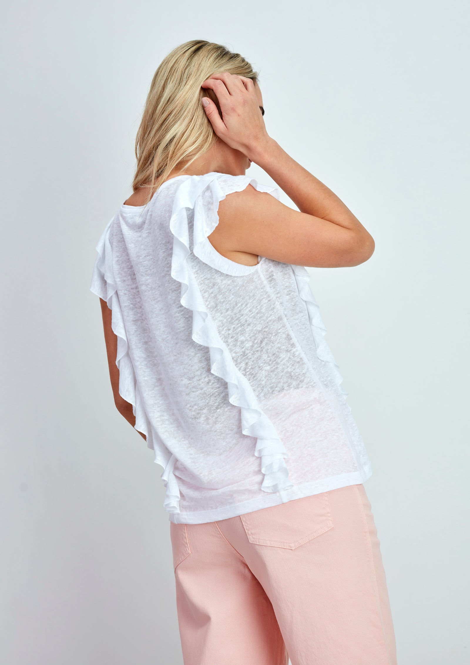 T-Shirt Folhos Linho - guimanos-store