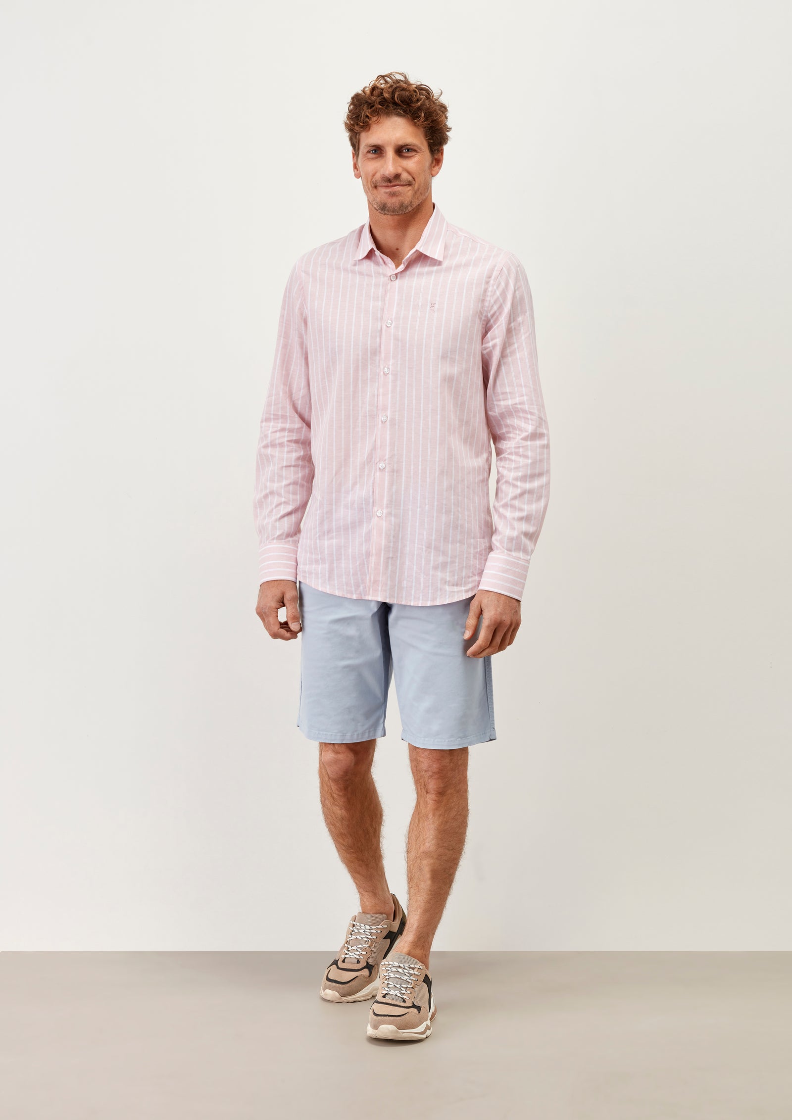 Camisa Linho Risca Fina - guimanos-store