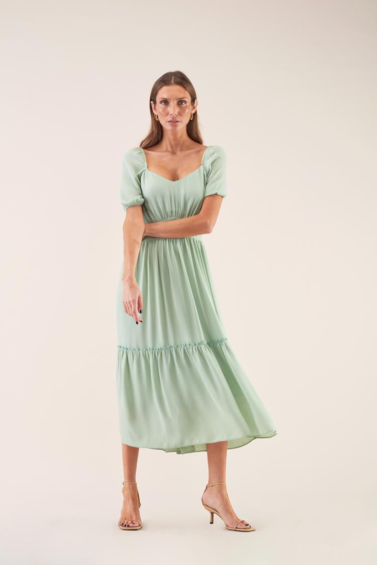 Plain Woven Midi Dress | Online only