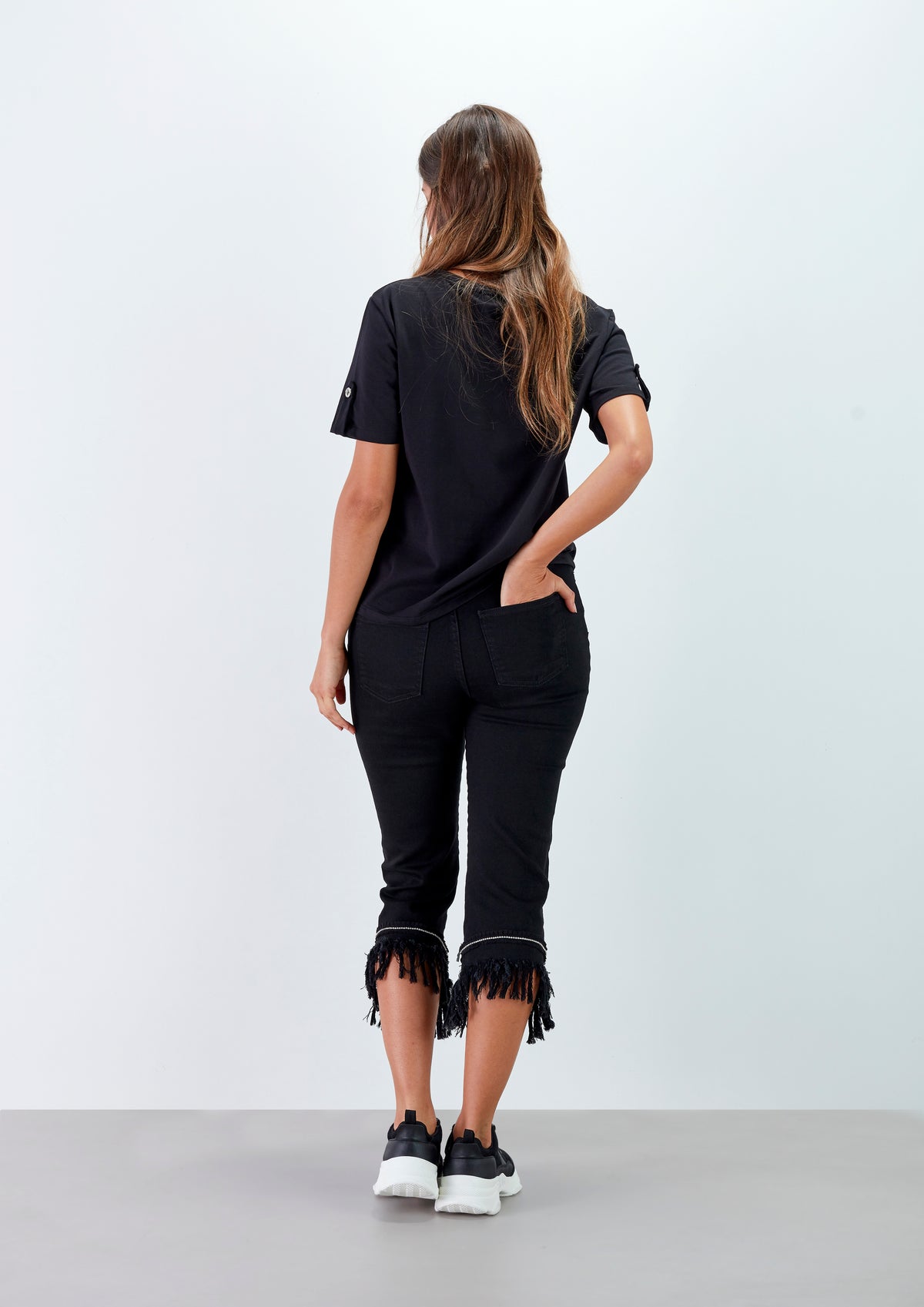 Calça Preta Franjas - guimanos-store