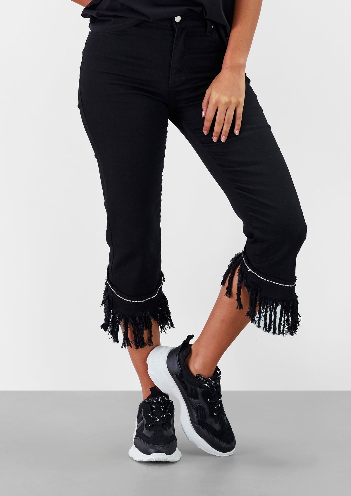 Calça Preta Franjas - guimanos-store