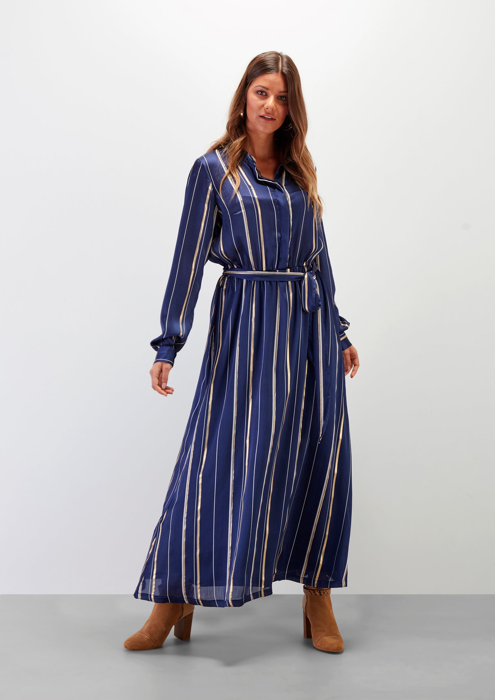 Vestido com Riscas Douradas - guimanos-store