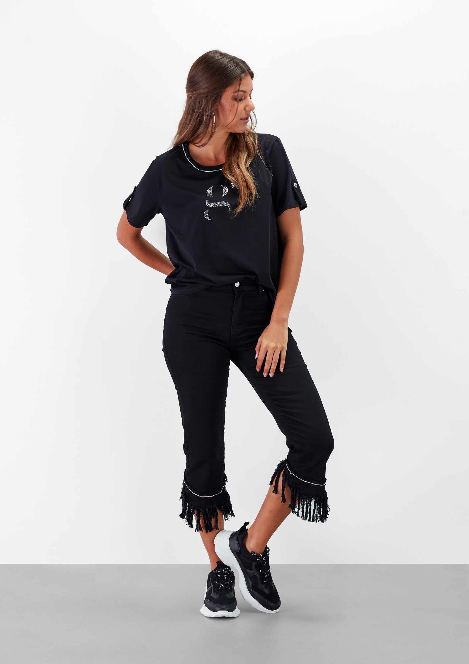 Calça Preta Franjas - guimanos-store