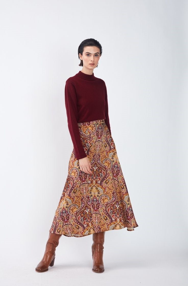 Saia Midi Estampada | GUIMANOS